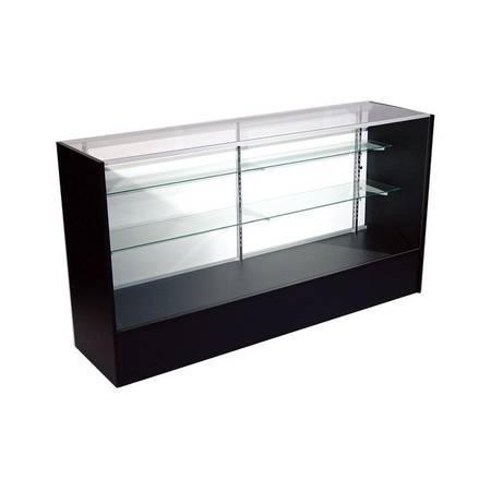 6 FEET FULL VISION GLASS SHOWCASE WOOD ON SIDES AND LED LIGHTS - FULLY ASSEMBLED