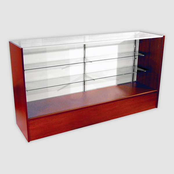 6' FT FULL VISION GLASS SHOWCASE UNASSEMBLED CHERRY COLOR –