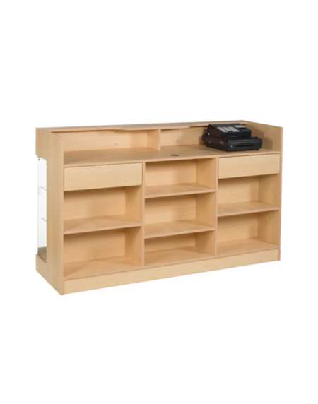 6’ft Ledge Top Checkout Counter With Front Showcase