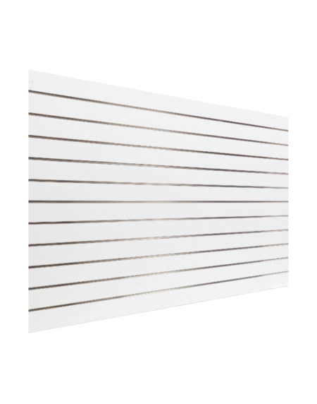 4 X 8ft Horizontal White Slatwall Panel with Metal inserts