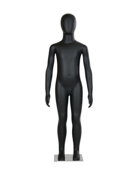 Unisex 6-8 Yr Old Child Plastic Matte Black Mannequin