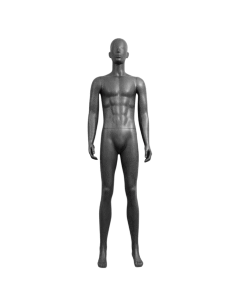 Male Full Body Mannequin With Face Features Gray skin tone