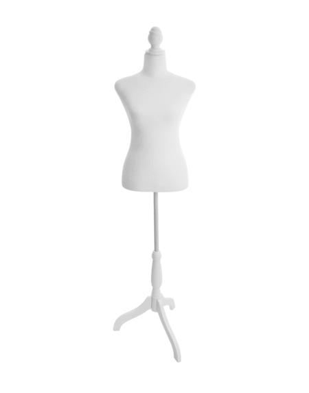 Female Torso Mannequin With Wooden Tripod Base Stand