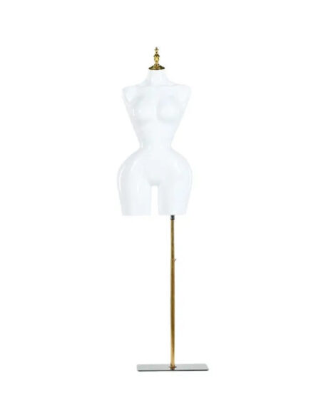 Female White Torso Mannequin With Metal Base Stand