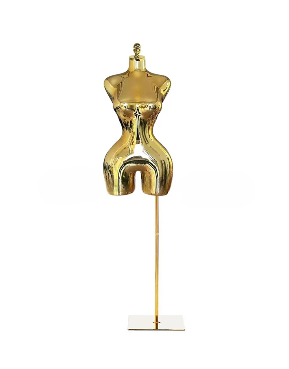 Female Golden Torso Mannequin With Metal Base Stand