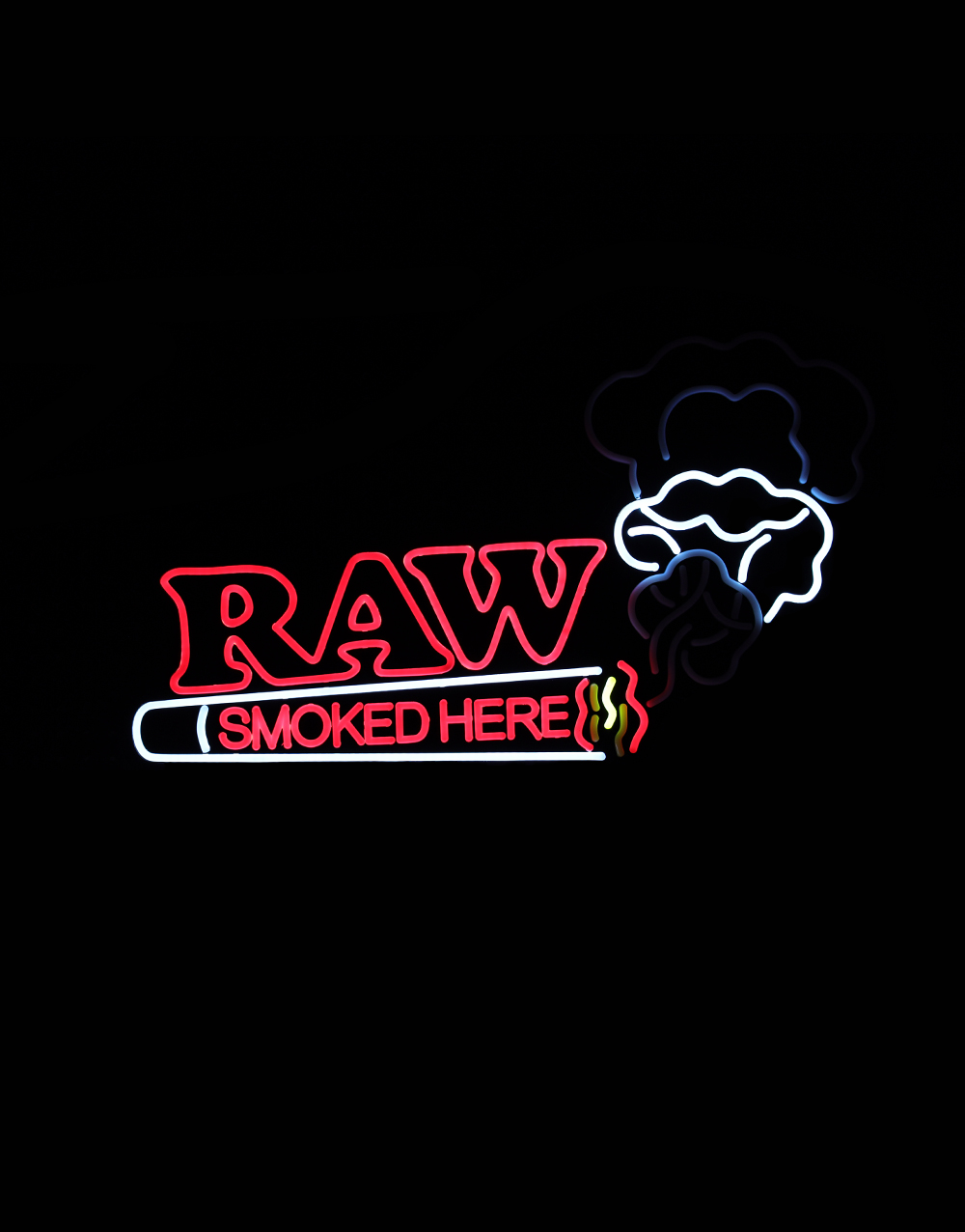 LED Neon RAW SMOKED HERE Sign