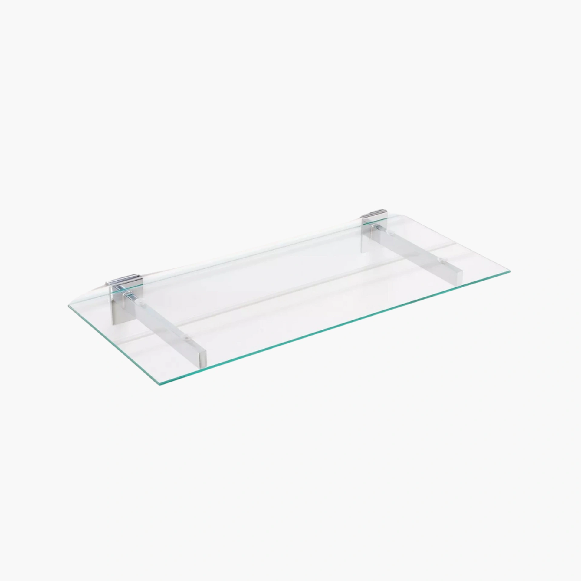 14” tempered glass shelf – durable 5mm thick with smooth pencil-polished edges for elegant retail display and secure storage