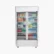 Double glass door refrigerator for showcasing beverages and food in commercial settings