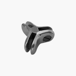 3-way glass connector for joining glass panels in display assemblies