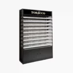 4 ft wide, 6 ft tall cigarette display unit for behind-counter retail setups.