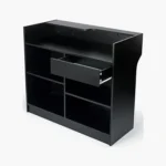 Black 4-foot ledge-top checkout counter for retail transactions.