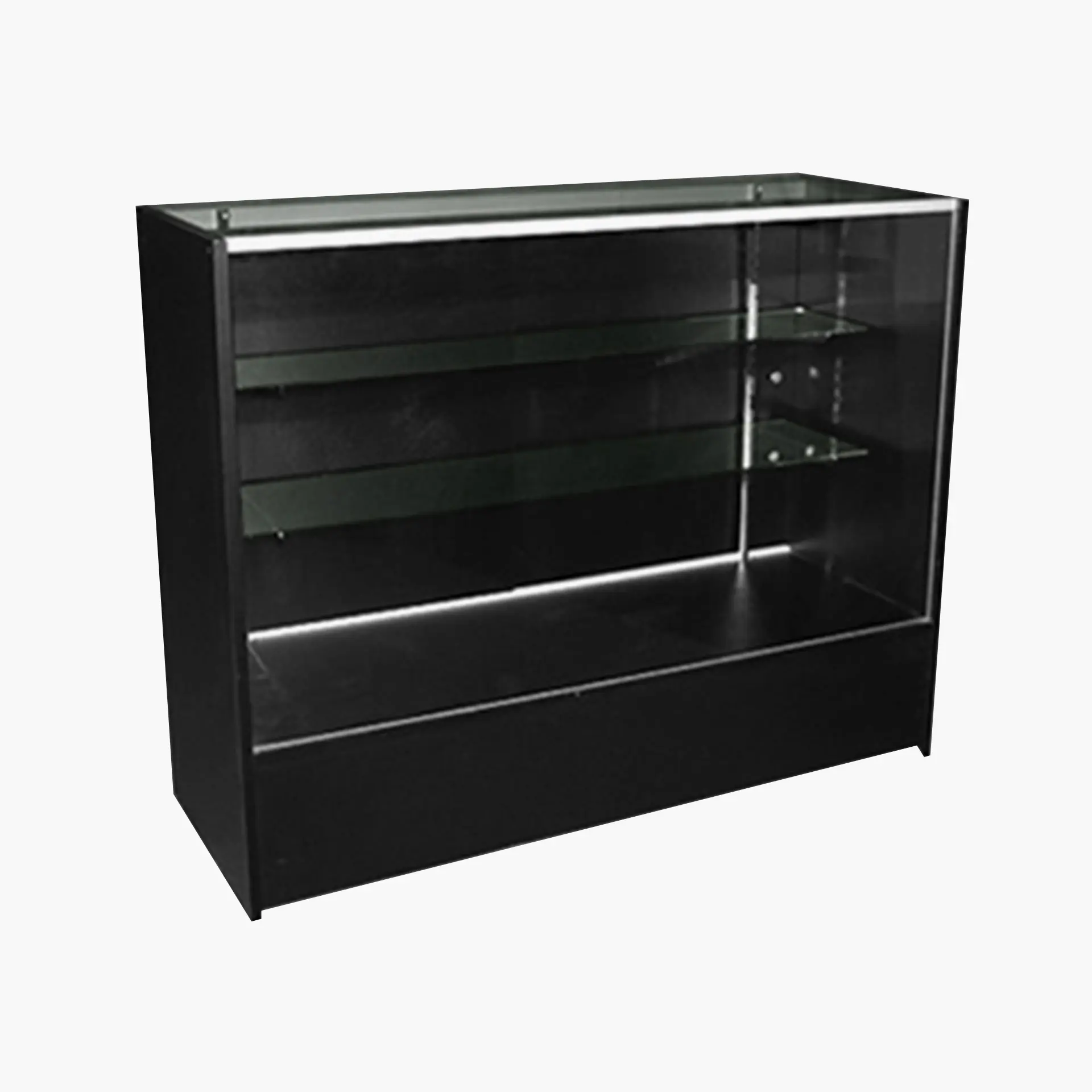 Full Vision Glass Display Case with Lights – Retail Display Showcase