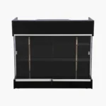 4 ft ledge top checkout counter with front showcase black(2) Black 4 ft ledge top checkout counter with front showcase for displaying merchandise at point of sale image 2