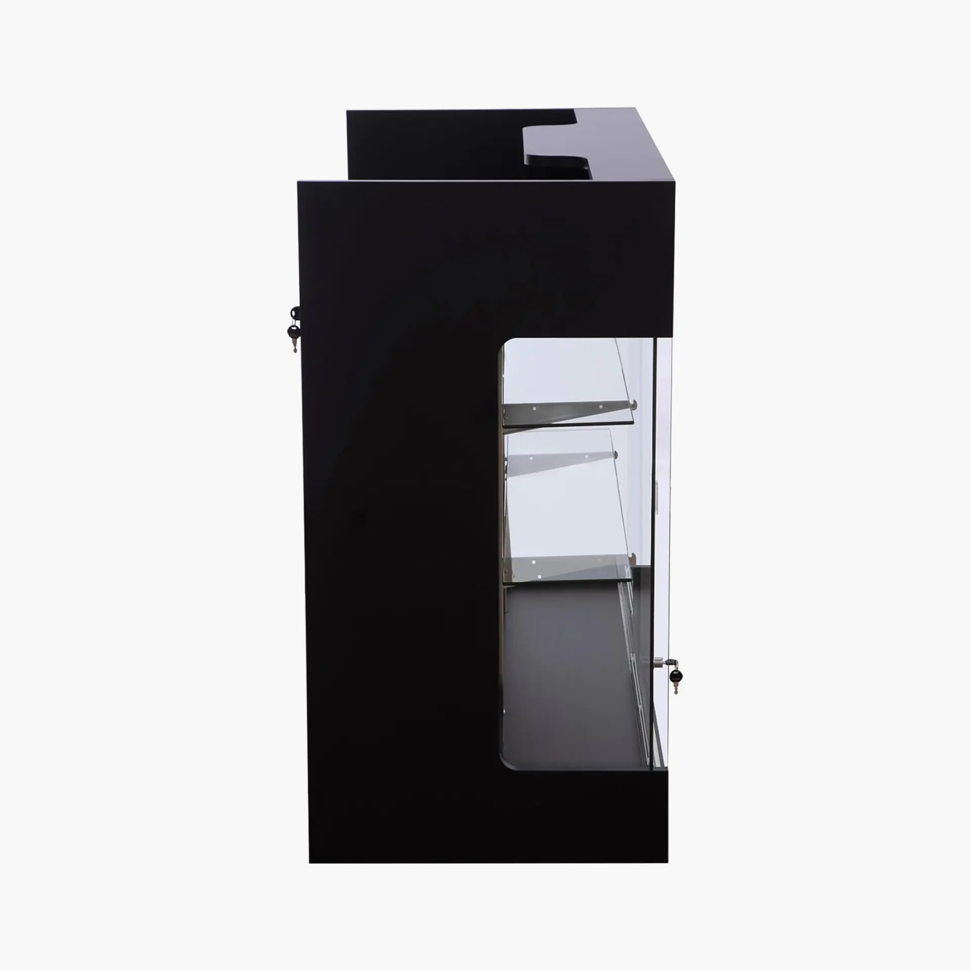 4 ft ledge top checkout counter with front showcase black(3)