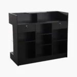 4 ft ledge top checkout counter with front showcase black(4) Black 4 ft ledge top checkout counter with front showcase for displaying merchandise at point of sale image 4