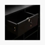 4 ft ledge top checkout counter with front showcase black(6) Black 4 ft ledge top checkout counter with front showcase for displaying merchandise at point of sale image 6