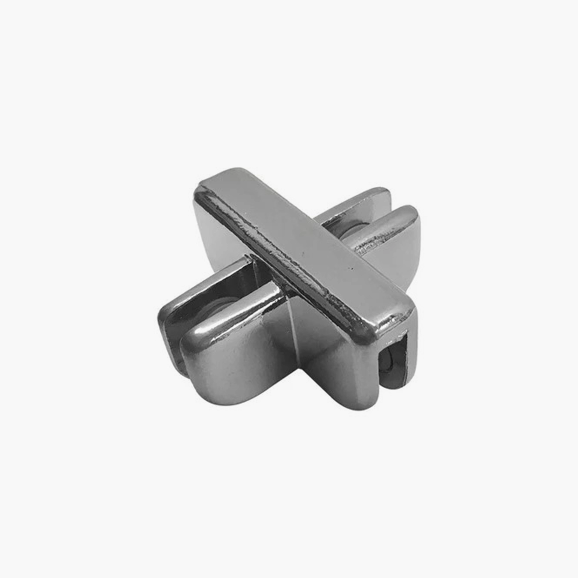 Chrome 4-Way Metal Adjustable Glass Display Connector
