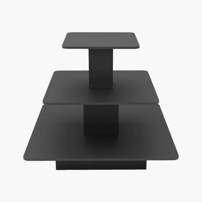 3 tier display table for showcasing products in retail stores