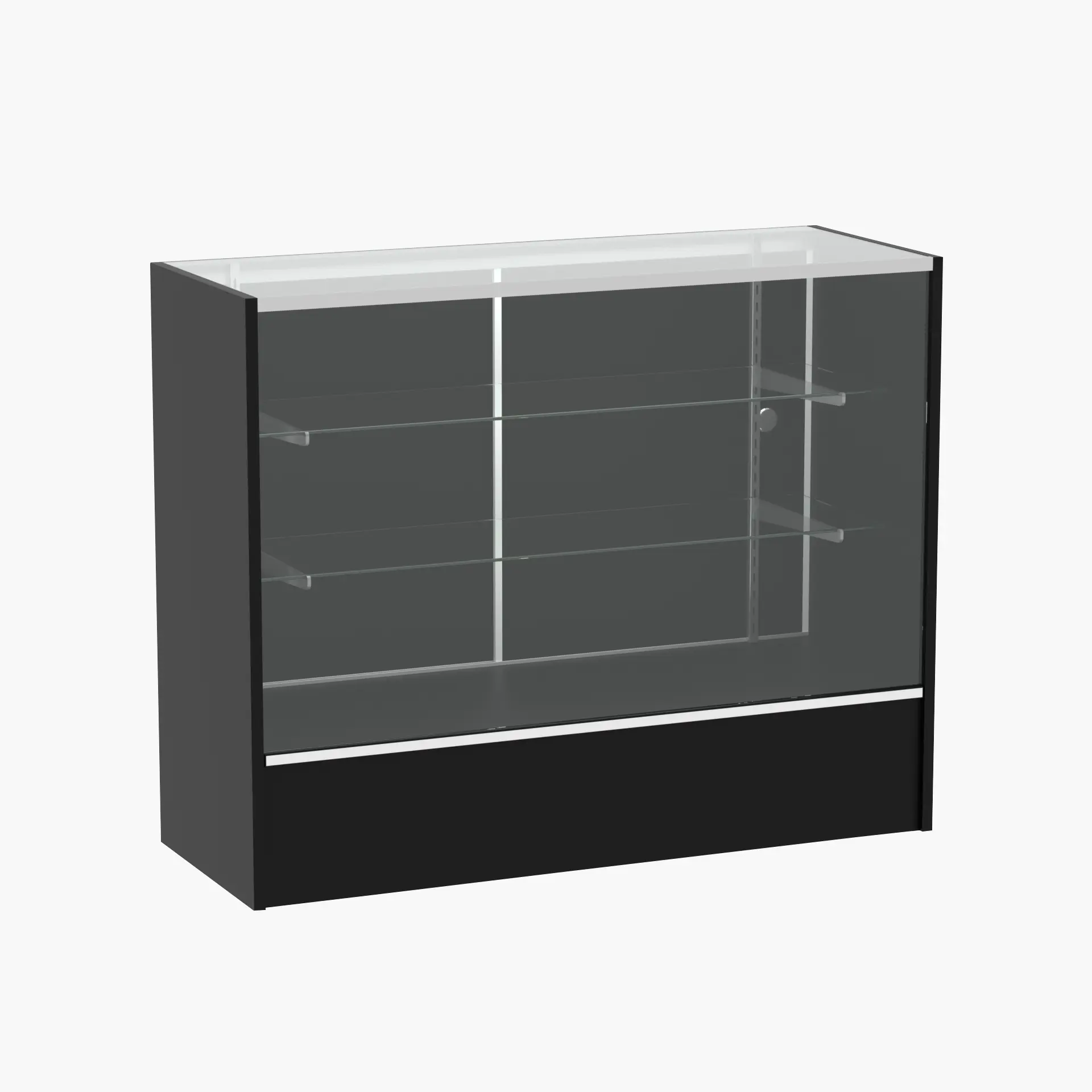 Full Vision Glass Display Case with Lights – Retail Display Showcase