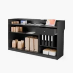 black color 6-foot ledge-top checkout counter for retail transactions.