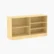 6-foot wide maple color wrap cash counter with flat top for retail checkout.