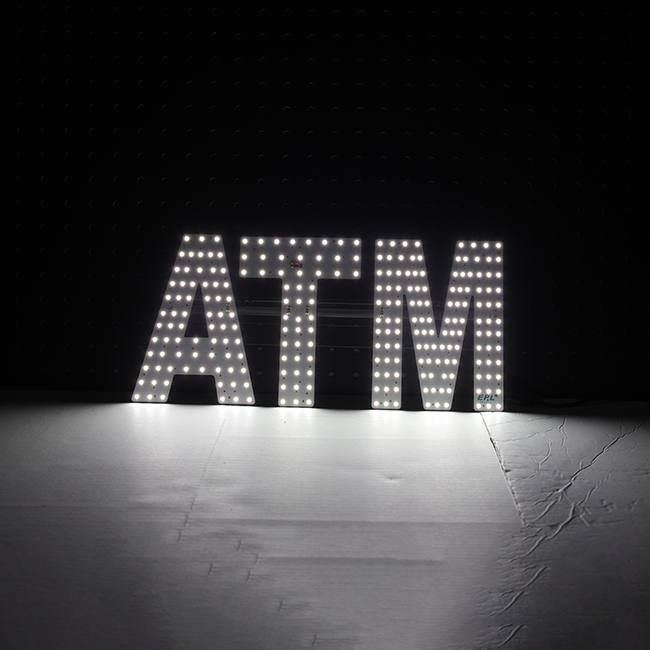 White LED Business Sign – ATM