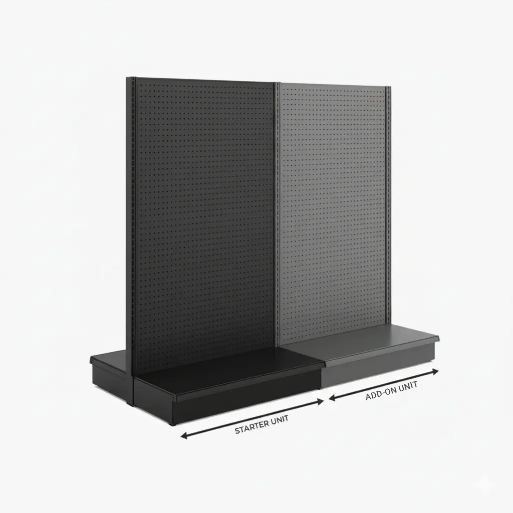 Black Aisle Gondola Starter Unit