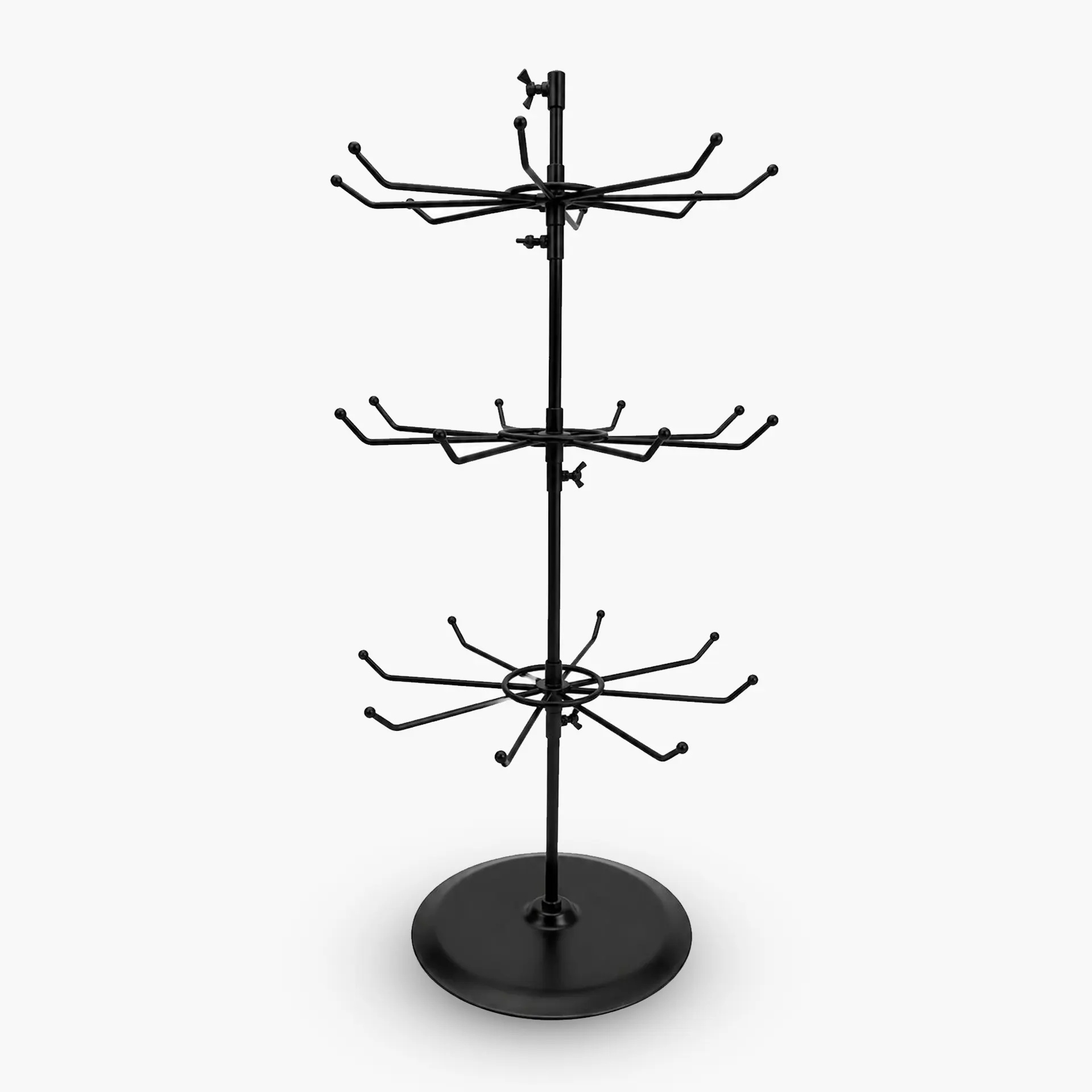 Adjustable 3 Tier Spinning Display Rack – Counter Top Spinner Display
