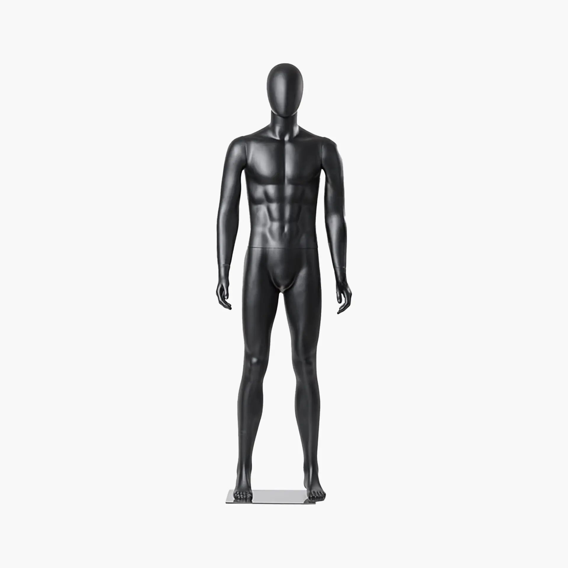 Egghead Male Full Body Matte Black Mannequin