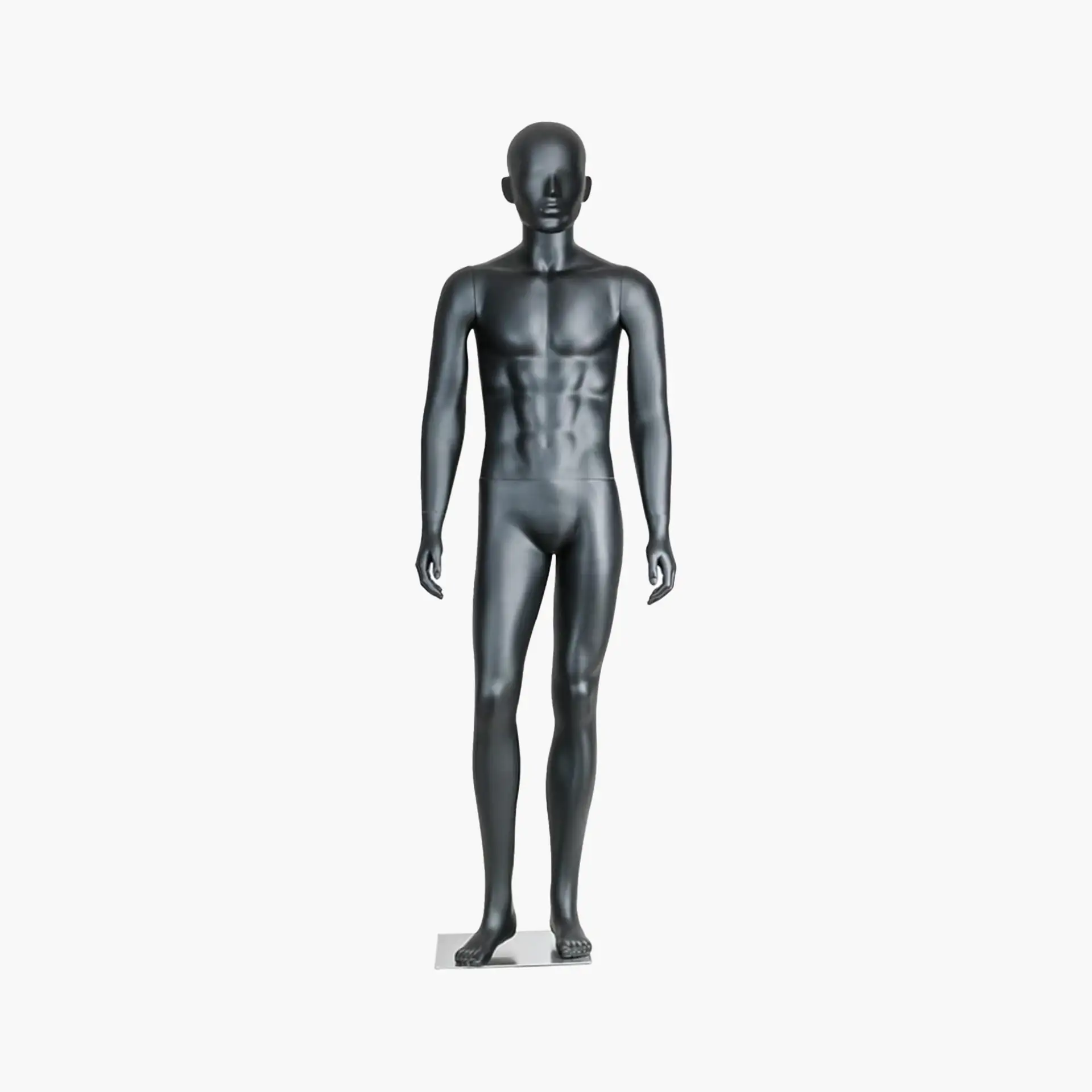 Full Body Male Mannequin With Face in Gray Skin Tone