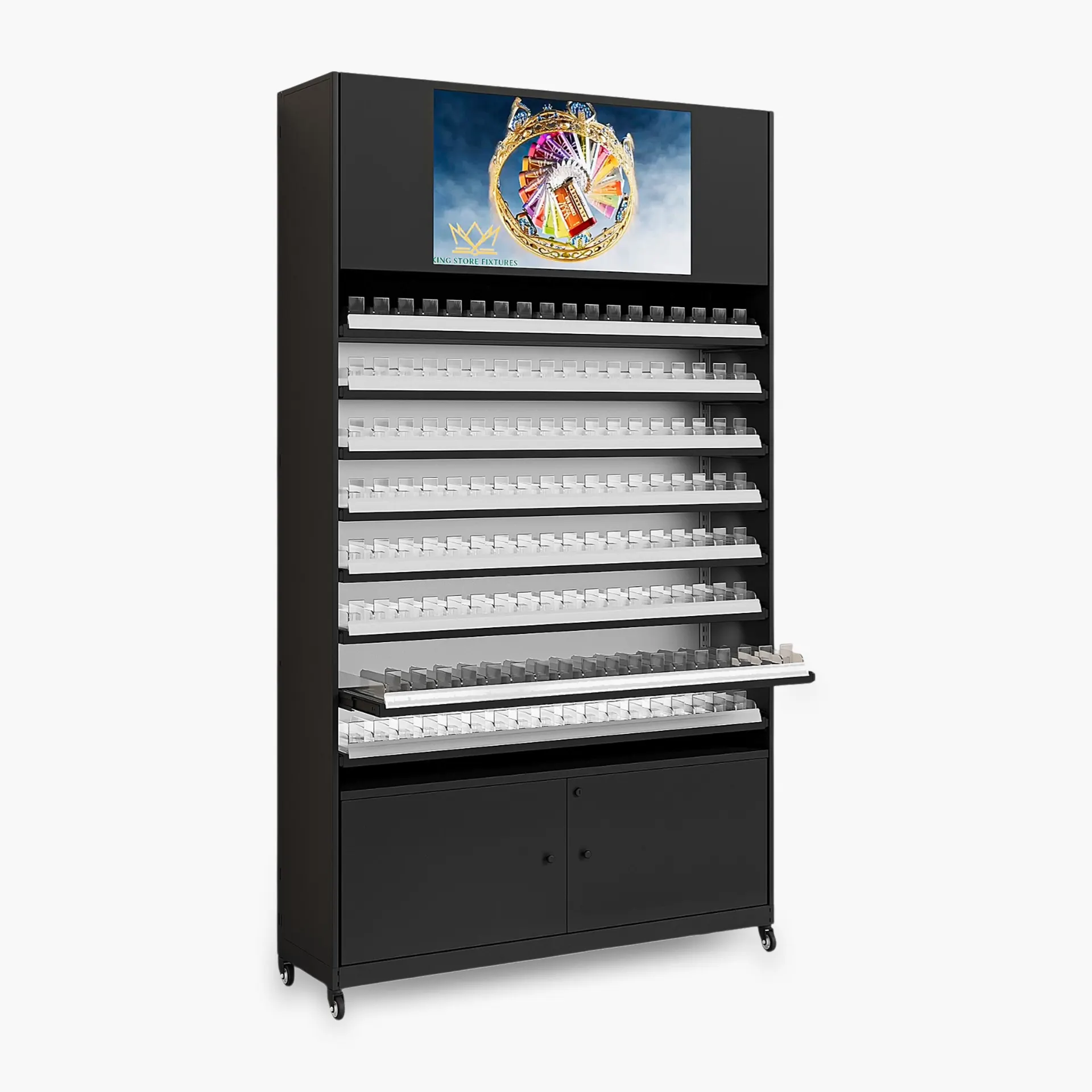 4 FT WIDE, 7 FT HEIGHT CIGARETTE STAND With 32″ LCD TV