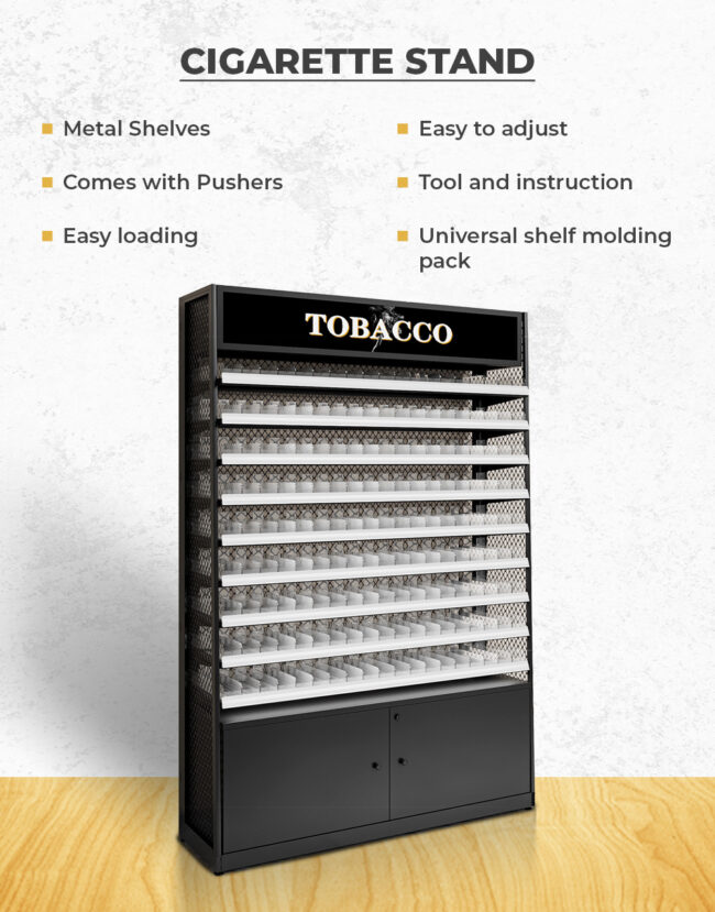 4 FT WIDE, 6 FT HEIGHT CIGARETTE DISPLAY STAND