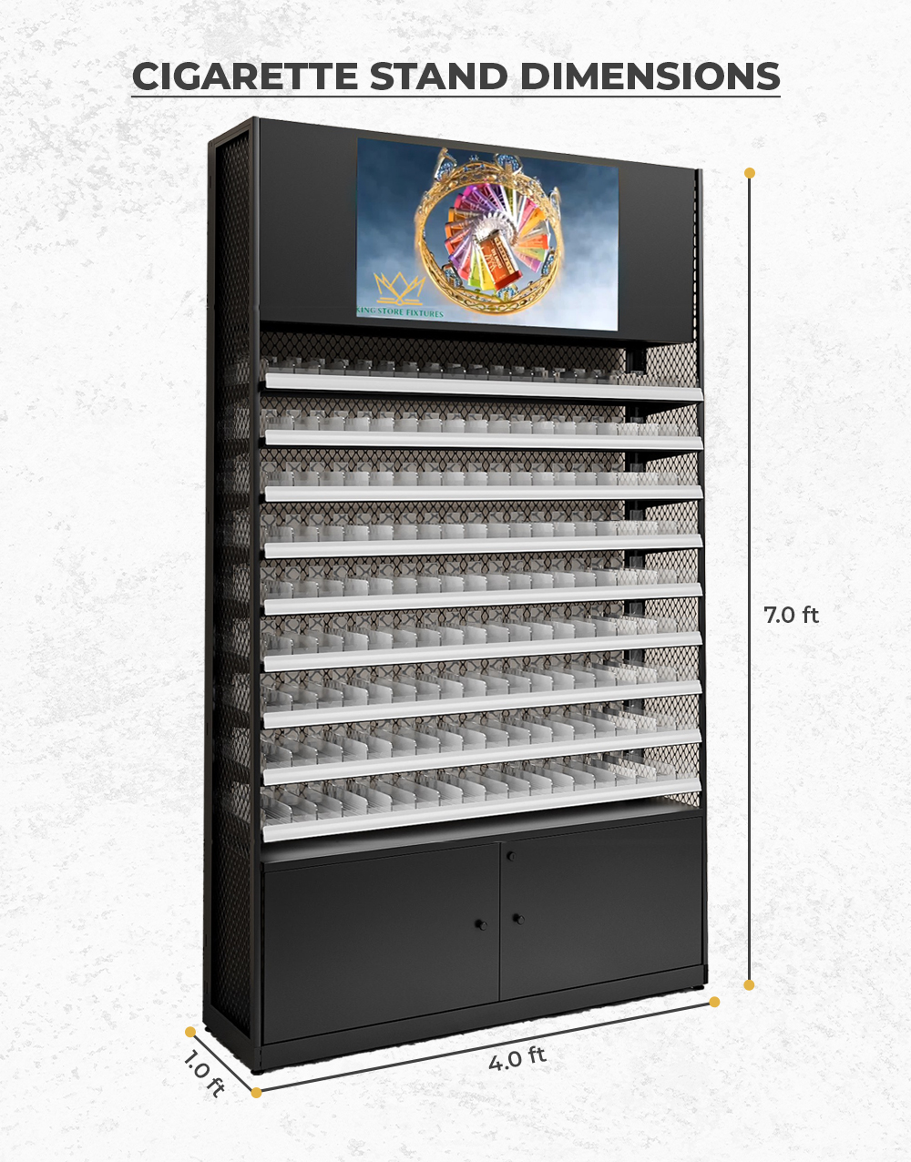 4 FT WIDE, 7 FT HEIGHT CIGARETTE STAND With 32" LCD TV - Image 3