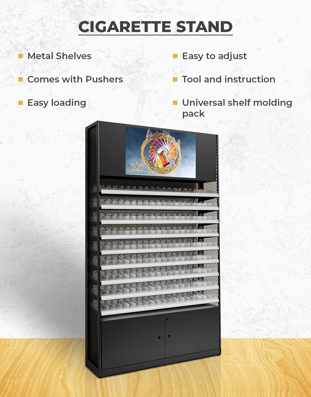 4 FT WIDE, 7 FT HEIGHT CIGARETTE STAND With 32" LCD TV - Image 2