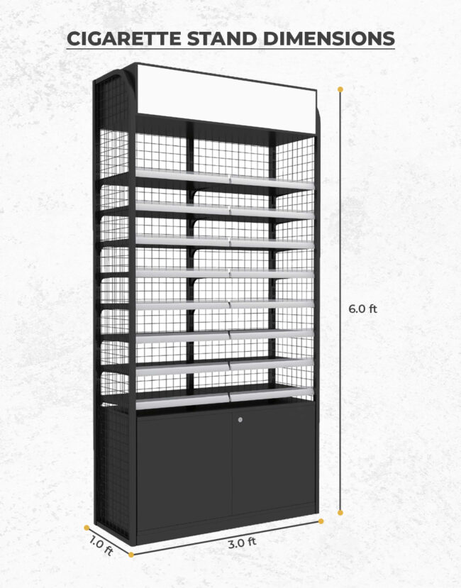 3 FT WIDE, 6 FT HEIGHT CIGARETTE DISPLAY STAND