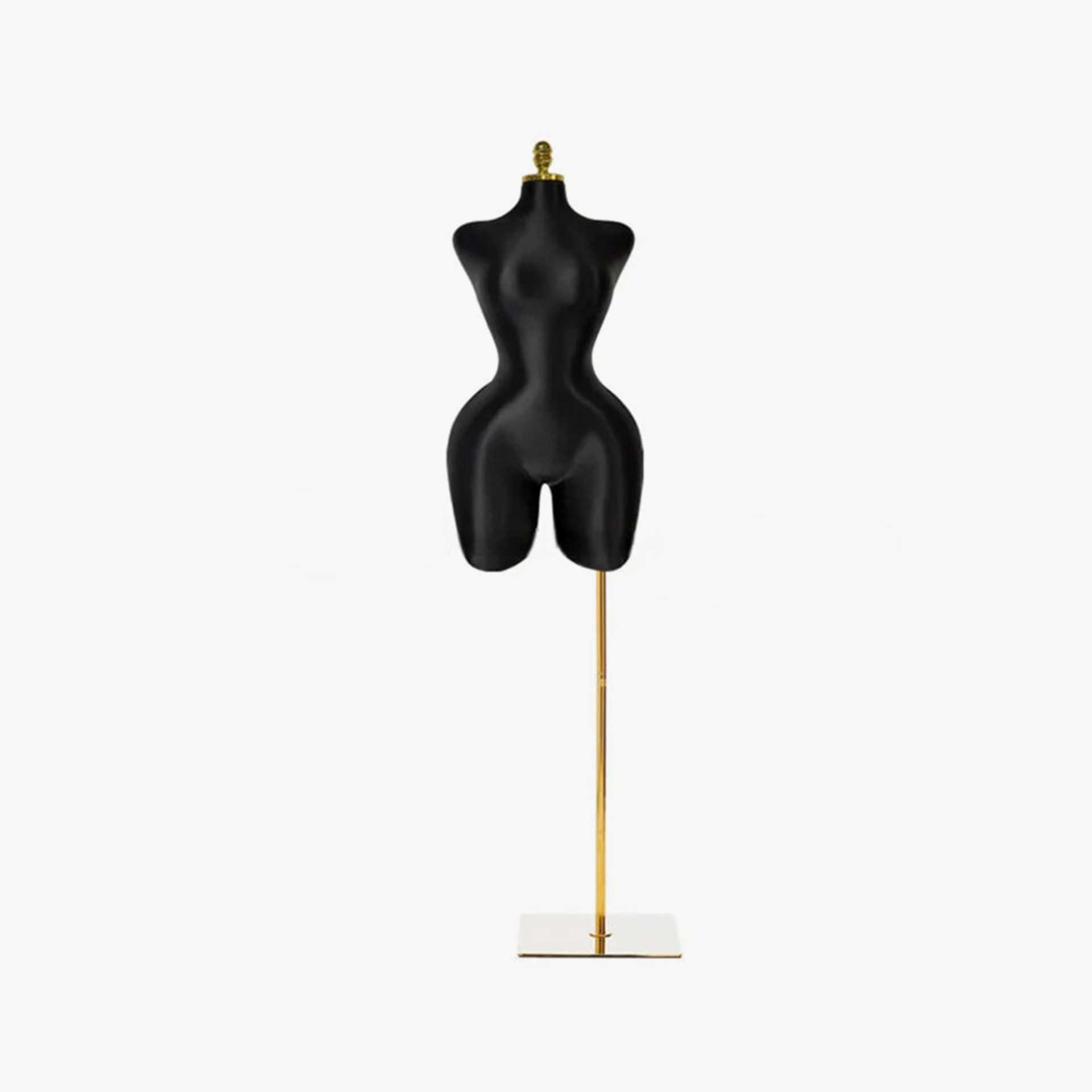 Female Black Torso Mannequin With Metal Base Stand