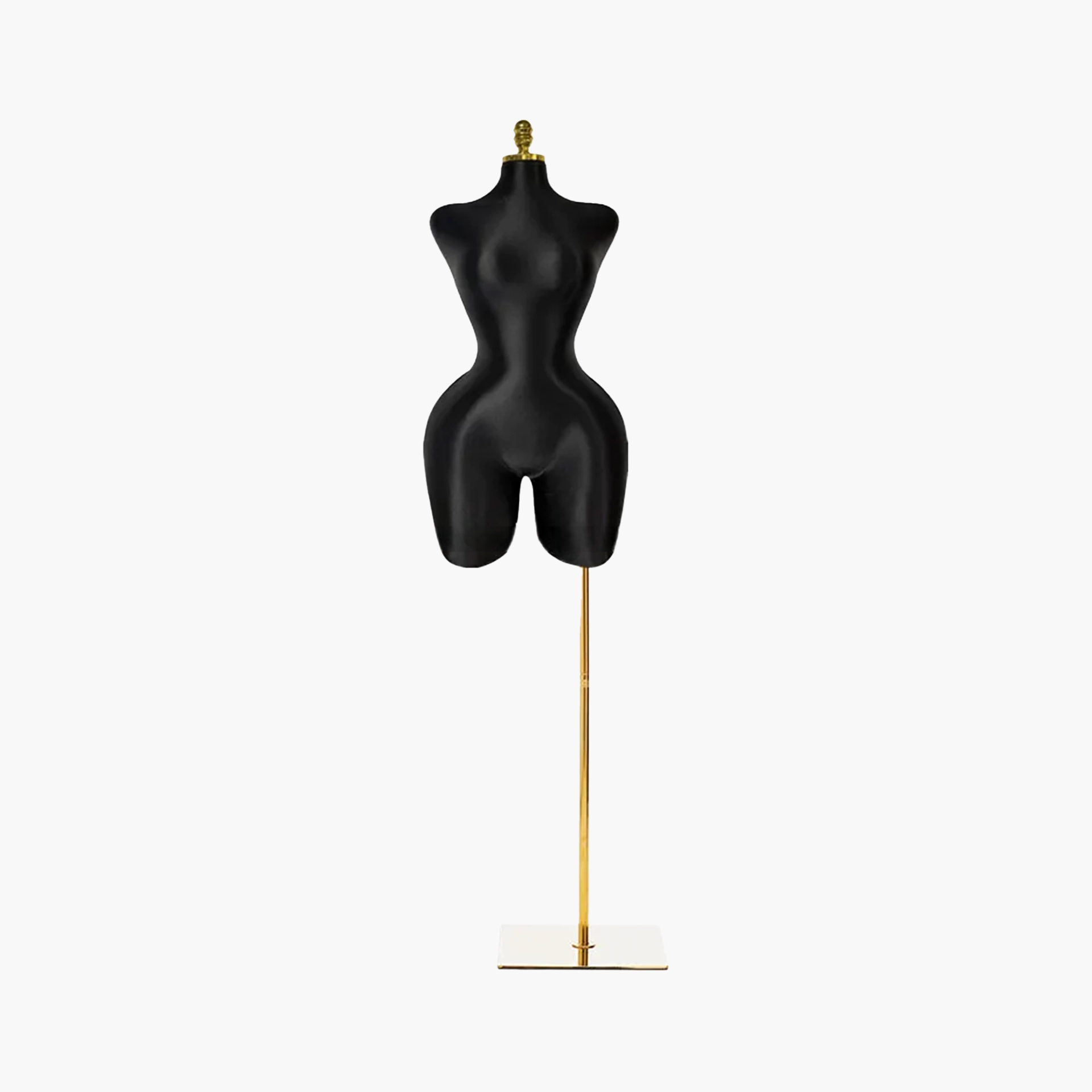 Female Black Torso Mannequin With Metal Base Stand