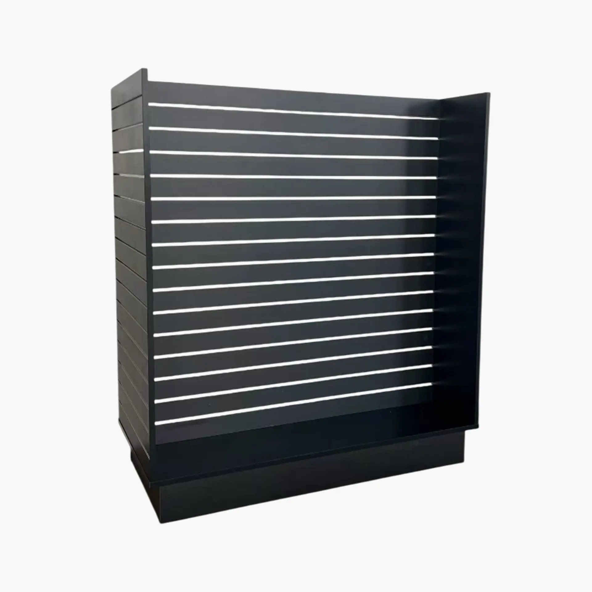 H-Unit Slatwall Gondola Display-With Metal Inserts-Four Side Slatwall Black