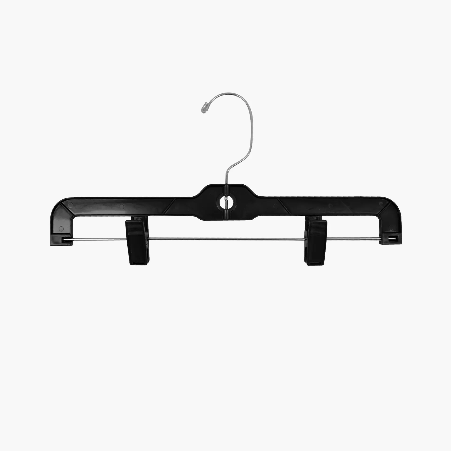 Black Classic Plastic Clip Hangers With Adjustable Clips – 14″