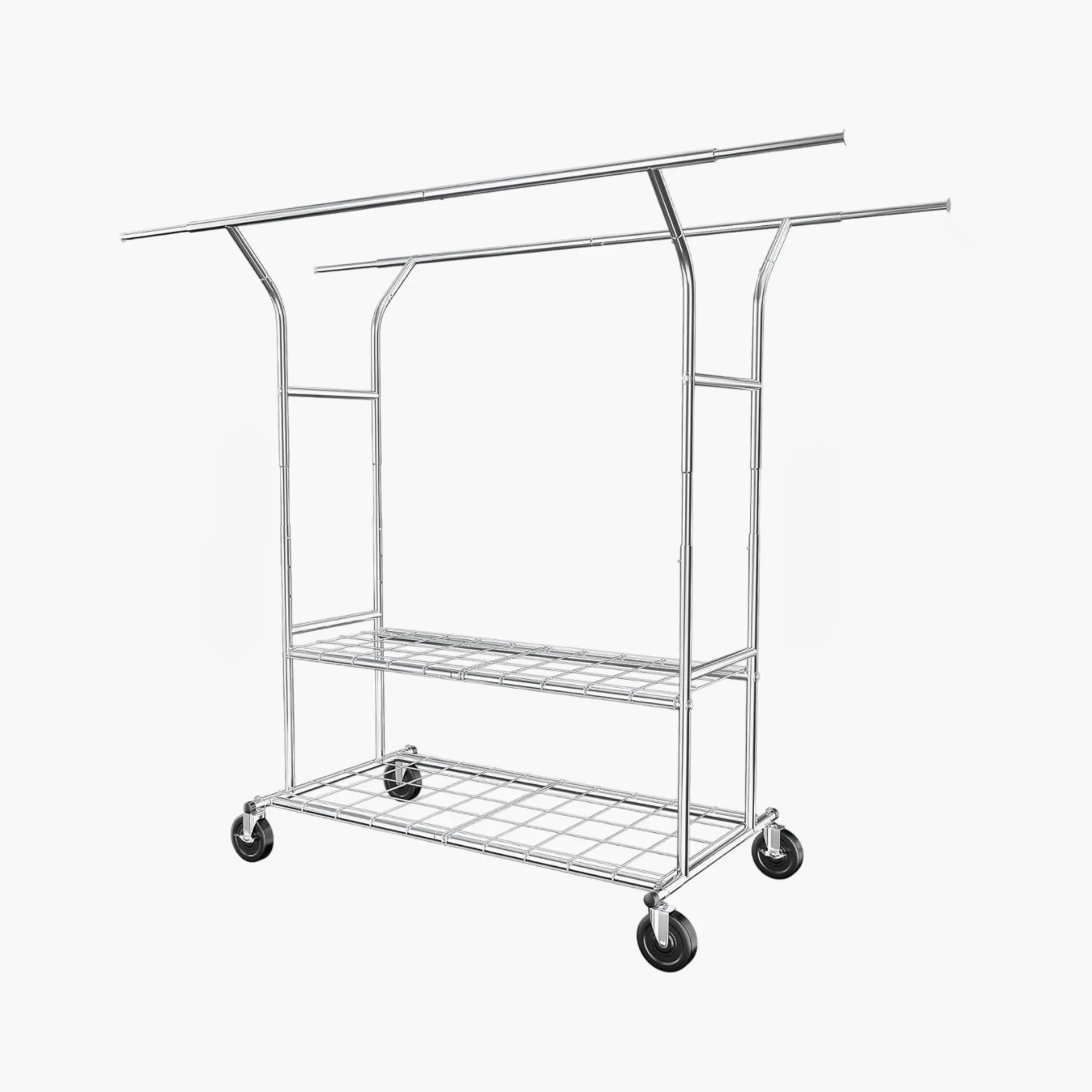 Heavy Duty Double Sided Commercial Clothes Rack with Wheels