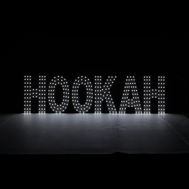 White LED Business Sign – Hookah