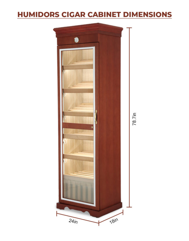 Single Door Cherry Cigar Humidor Cabinet - Image 3
