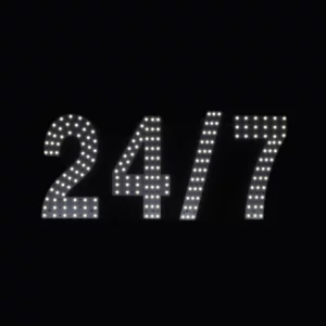 White LED Business Sign – 24/7