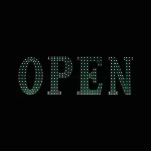 Green LED Business Sign – Open