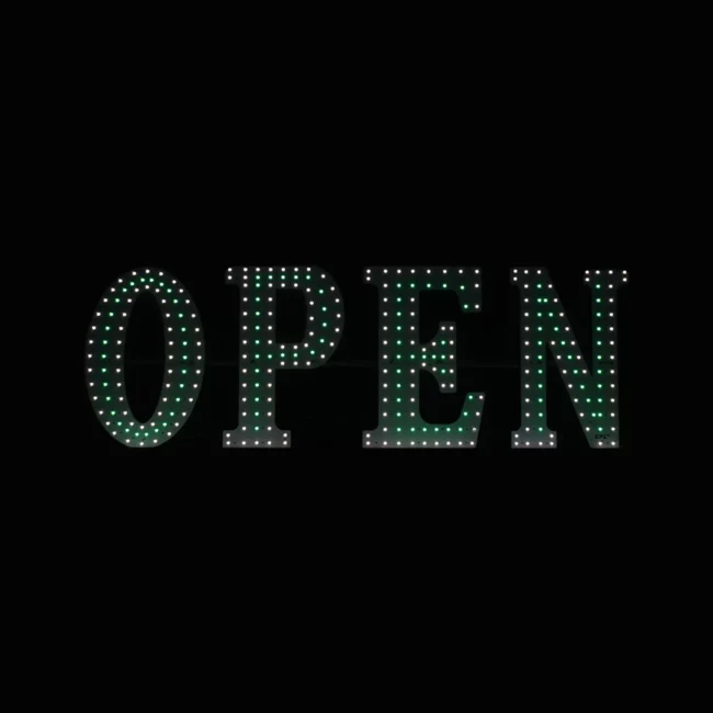 Green LED Business Sign – Open