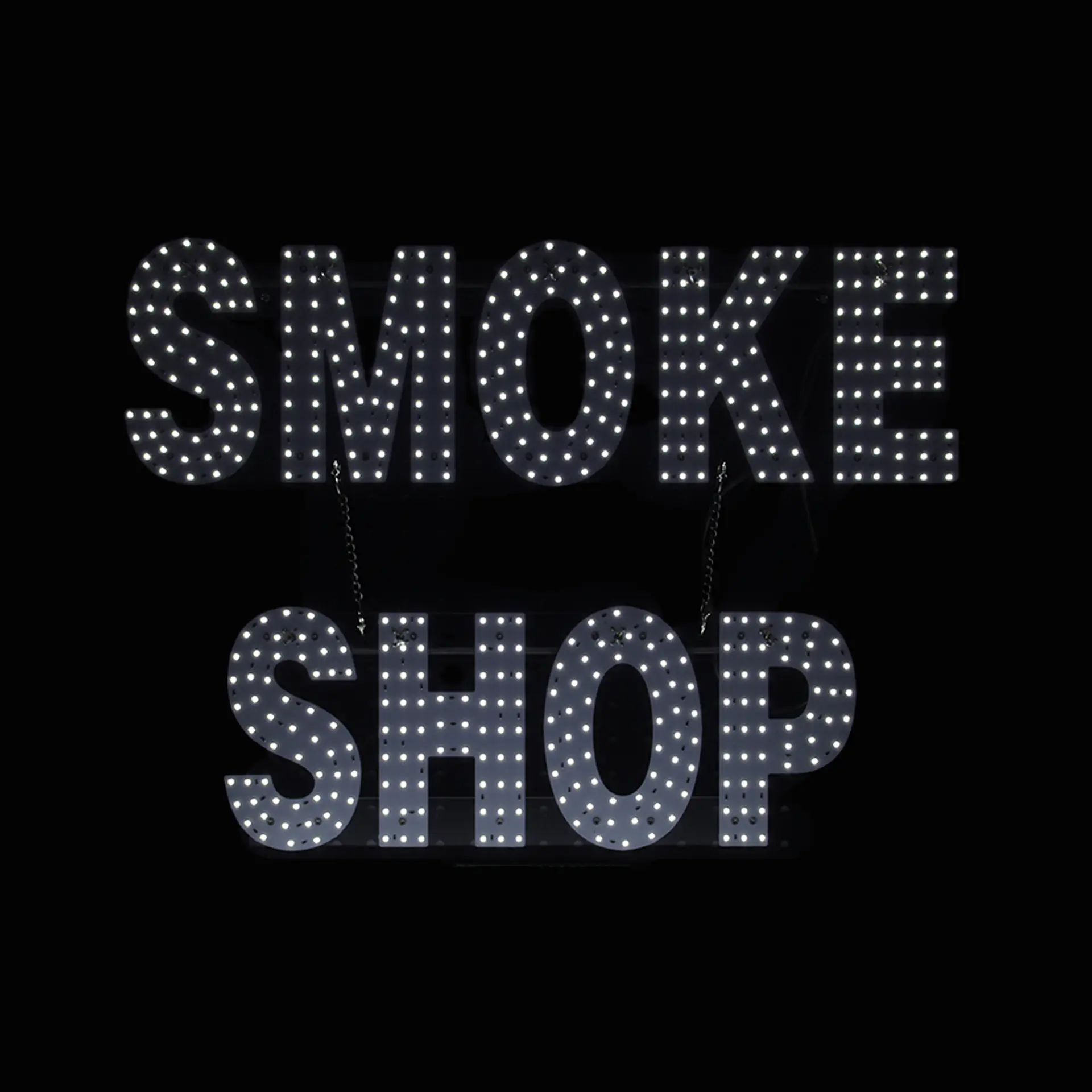 White LED Business Sign – Smoke Shop