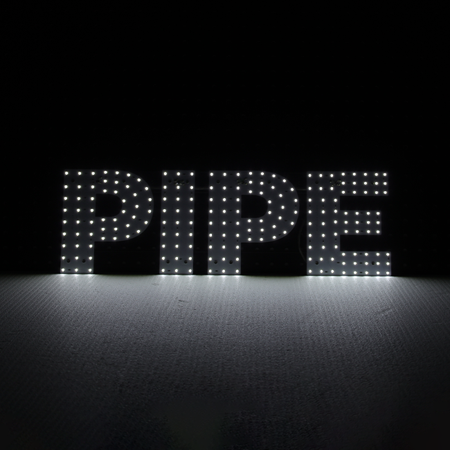 White LED Business Sign – Pipe