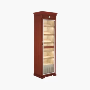Cigar humidor cabinet for storing and preserving cigars at optimal humidity