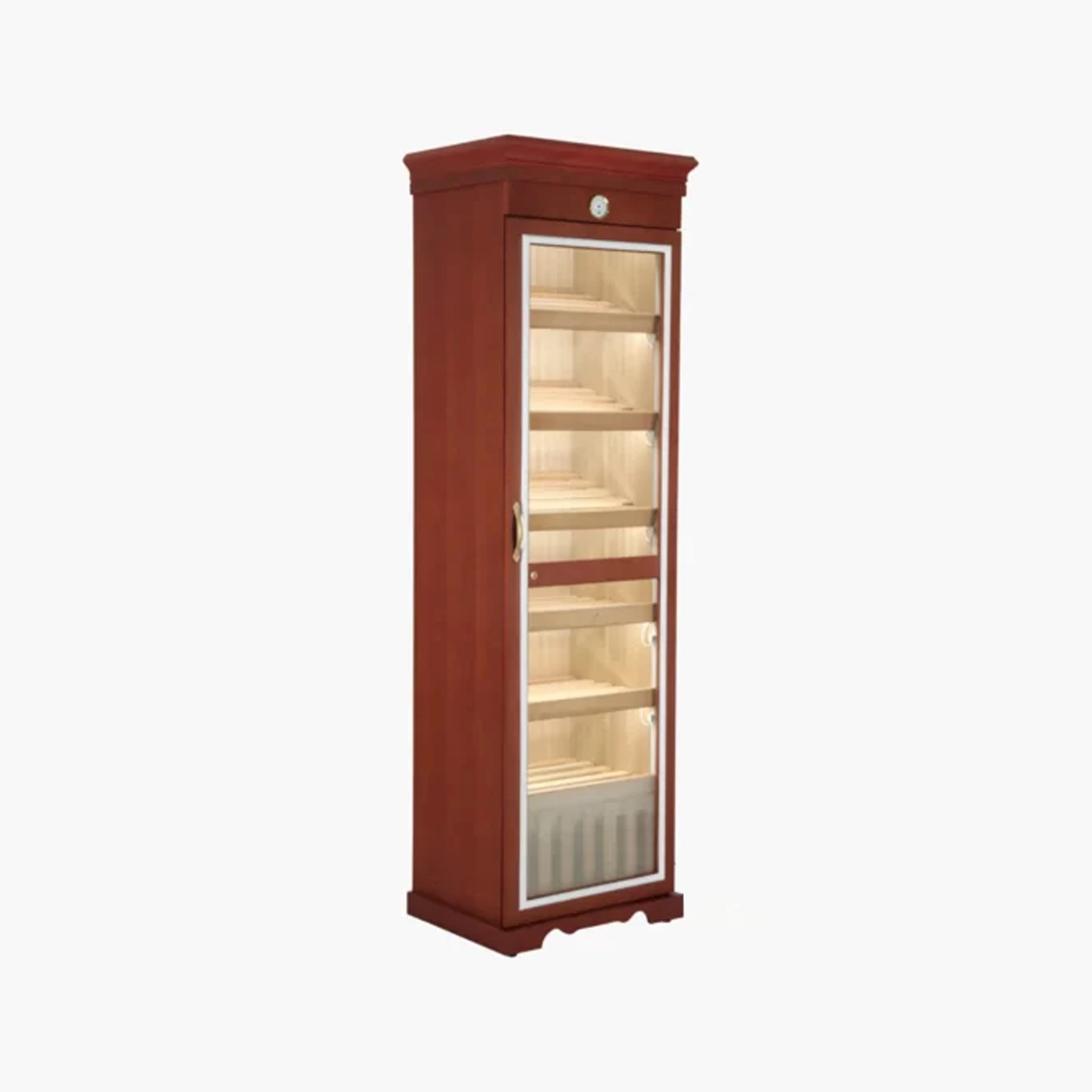 Single Door Cherry Cigar Humidor Cabinet