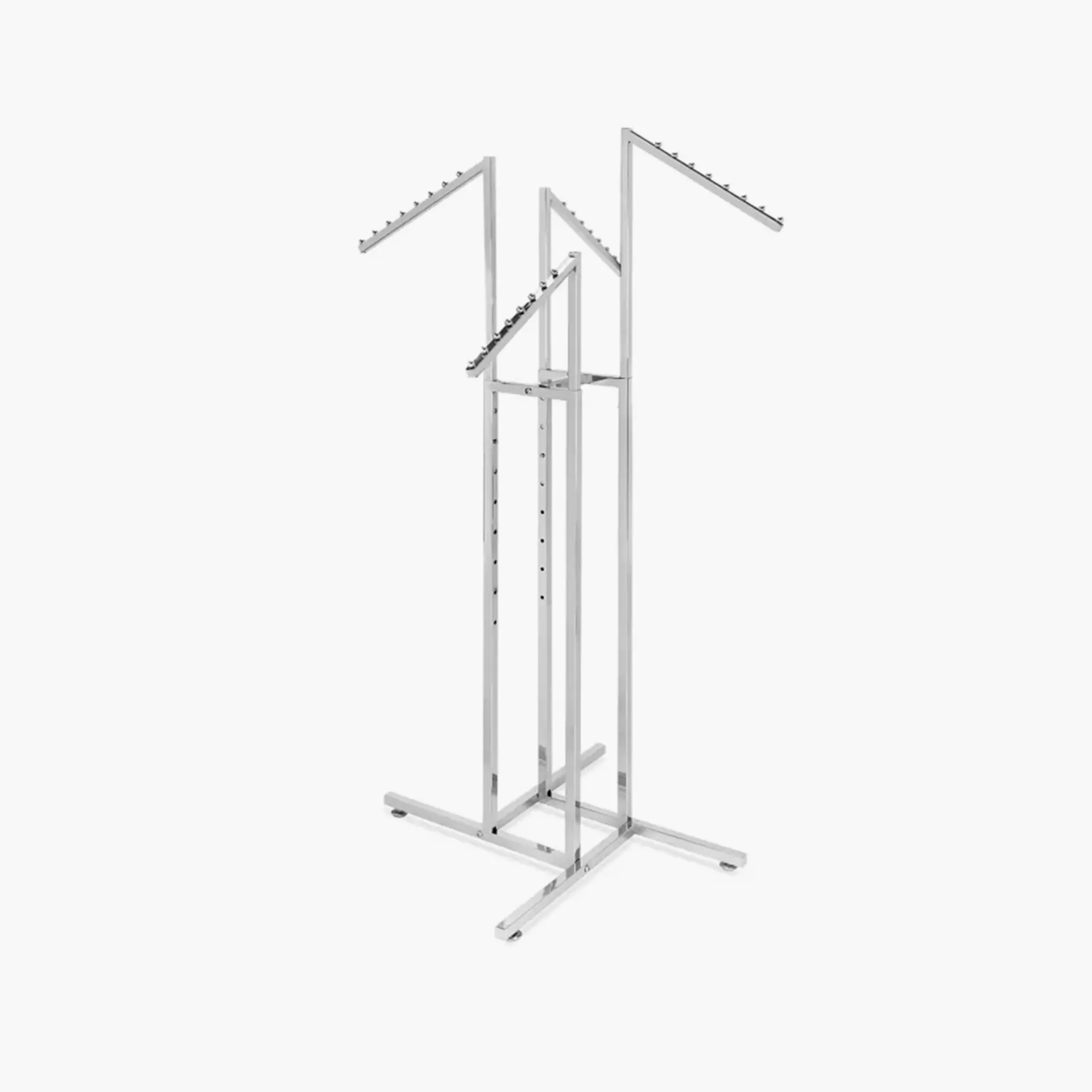 4-Way Portable Clothing Rack With Ball-End And Slanted Arms